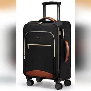 LOVEVOOK Carry On Luggage 22x14x9 Airline Approved, 20 Inch Softside Suitcases